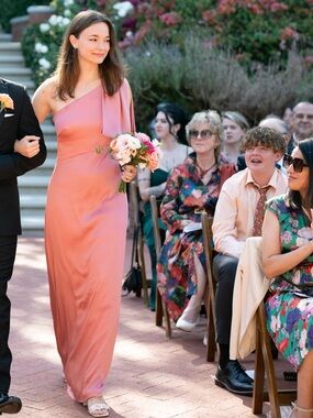 Sachin + Babi Chelsea Gown - One-Shoulder Maxi Dress in Pink